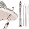 Set punteruolo per cucire in pelle Kit di strumenti per la riparazione di scarpe Aghi per cucitura multifunzionali sostituibili fai-da-te