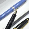 Ny lyx MSK-149 Kolvfyllningsklassiker Fountain Pen Blue Black Harts och 4810 NIB Office Writing Ink Pennor med serienummer