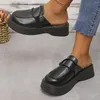 Sandálias femininas plataforma de cor sólida casual deslizamento em sapatos de verão confortáveis