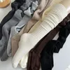 Fast färg lår Hög strumpa över knälånga strumpor Varma ben varmare japansk JK Cotton Tall Tubing Legging 240111