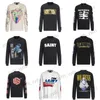 Men's T-Shirts SAINT MICHAEL Long Sleeved Vintage T Shirt Men Casual Washed Old Oversize Tee T-shit T240112