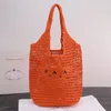 Designer Bag Large Capacity Handbag Luxury Beach bag Brands hollow out summer Fashionable women's holiday brand woven tote bag Lafite grass material