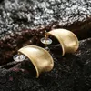 Stud Earrings Arc Shape 2024 Trend For Women Girls Gold/silver Color Metal Jewelry Gifts