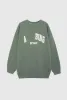 10A High Quality 2024 AB Bings Tyler Designer Sweatshirts Letter Embroidered Round Neck Pullovers Green Loose Sweaters for Women
