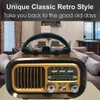 Głośniki RXBT628 Przenośny retro Home FM Am SW Radio Pełne opaska ładowanie bezprzewodowe głośniki Bluetooth Wsparcie USB TF Playback Boombox