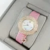 Fashion Fashion Women Designer Wristwatches Diamonds Leather med Box AAA Lady Quartz tittar på tre färg No416