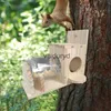 Small Animal Supplies Wooden Squirrel Feeder Outdoor Garden Tree Squirrel Feeding Box Squirrel Food Feeder Box With Clear Bottle Backyard Pet Suppliesvaiduryd