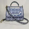 Bolso de moda bolso de flores de noche hombro de lujo diagonal banquete fiesta dama elegante primavera azul 240111