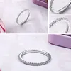Cluster Rings YIBEIZI Diamond Ring S925 Sterling Silver Plated Platinum Zircon Simple Personalized Fashion Jewelry