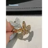 Anelli a fascia vintage Dolce designer di marca Top V Oro pieno di cristallo Semplice One Butterfly Charm Anello di fidanzamento per le donne con gioielli regalo scatola del partito