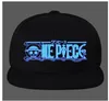 Lichtgevende Anime Een stuk MonkeyLuffy Baseball Cap Voor Mannen Vrouwen Verstelbare Hiphop Snapback Ha8620012