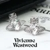 earrings large round zirconia full of diamond star rings heart-shaped Saturn earrings luxurious niche female earrings