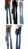 Kobiety vintage otwór rozryte dnie dżinsy dopasowanie rozruchu rozruchowe szerokie nogi myte dżinsowe spodnie dżinsowe spodnie macierzyńskie dno LJJA264257447