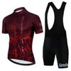 Set maglia da ciclismo 2023 Set manica corta estiva MTB bicicletta Ropa Ciclismo Maillot abbigliamento da uomo pantaloncini con bretelle da ciclismo Kit maglia