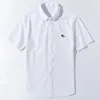 Мужская рубашка большого размера с коротким рукавом, топы-оксфорды из 100% чистого хлопка, летние облегающие формальные однотонные рубашки, повседневные рубашки 6XL, деловые 240112