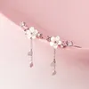 Studörhängen Koreansk mode Elegant Crystal Flower Cherry Blossoms Earring For Women Zircon Anniversary Wedding Jewelry