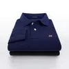 Męskie 100% bawełniane koszule polo grube szlifowanie koszuli polo z długim rękawem swobodny polo homme lapel męski t-shirt topy sportowe koszula golfowe 240111