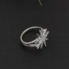 2024 SMEWELY LUXURY MARK bröllop inlagd ringdesigner Sunflower American Fashion Diamond Sterling Silver for Women Party Gifts Rings Rings