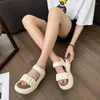 of Version Super Soft Korean Sandals Summer 2024 Roman Shoes Muffin Thick Sole Non-slip Beach Large Size Women 603 213 St