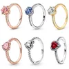 Hot Sale Emamel Colorful Style Rings for Women Original Sparkling Wedding Stapelbar Finger Band Fashion Heart Jewelry