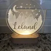 Nachtlichter Berge Benutzerdefiniertes Namenslicht Personalisiertes Schlafzimmer LED-Wolkendekor Schild USB-Nachtlicht Tochter Sohn Junge Mädchen 3D-Lampe Geschenk YQ240112