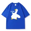 T-Shirt drôle Streetwear Harajuku broderie dessin animé moelleux oie canard T-Shirt 2024 Hip Hop décontracté coton lâche T-Shirt dessus de chemise