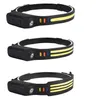 LED Sensor Headlamp XPE+COB Headlight USB Rechargeable Led Head Torch Search Light Built-in Battery Working Lights For Hunting Running