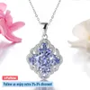 Teryaklar Doğal Tanzanit Gümüş Kolye 2.8 Karatlar Gerçek Tanzanit Kadın Klasik S925 Fine Jewelrys Doğum Günü Noel Hediyeleri
