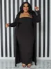 Wmstar grande taille robe ensembles 2 pièces tenues Maxi robes vêtements manteau Sexy correspondant costume automne vêtements en gros goutte 240111