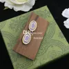 Designer Simple Stud Letter Plated Earring Luxury Gold Copper Stud med presentförpackning Valentines Day Gift