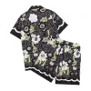 Männer Hemden Designer T-Set Print Hawaii Floral Lässige und kurze lose Seidenhemd T-Shirts Damen Herren T-Shirt Sandy Beach Shorts Sommer K2i0 #