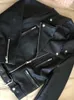 Kvinnor Spring Autumn Black Faux Leather Jackets dragkedja BASIC PLOW Turn-Down Collar Motor Biker Jacka med Belt 4 Färg 240111