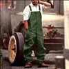 Men's Jeans New Men's Retro Bib Loose Large Size Fashion Casual Brown Green Painter Workwear Jumpsuit Autumn And Winter Trousers AdjustableL240111