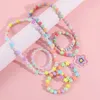 Pendant Necklaces Makersland Cute Lucky Necklace Children's Princess Star Bracelet Set For Girl Charm Gift Kid's Jewelry Wholesale