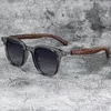 Okulary przeciwsłoneczne mężczyźni vintage drewniana rama