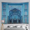 Arazzo a tema islamico Arazzo di architettura marocchina appeso a parete islamico vintage di lusso motivo geometrico decorazione orientale 240111