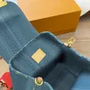 2024 New Luxury Designer Womens Backpack Fashion Versatile Handbag Genuine Leather Casual Denim Retro Womens Bag