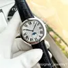 Herrens automatiska mekaniska klocka Klassisk stil 41mm läderband Top Watch Sapphire Super Luminous 01