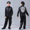 Europe America Black Dancer Children's Street Dance Shirt +Vest + Pants Popping Suit Adult Hip Hop Locking Breaking Performance Clothing