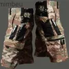 Herren-Shorts, Herren-Cargo-Shorts, Sommer, taktische verkürzte Hose, Militär, Outdoor, wasserdicht, mehrere Taschen, Bermudas, Hose, Camo, Ripstop, Wandern, L240111