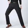 Style automne hiver hommes Slim pantalons décontractés mode affaires Stretch pantalon hommes marque pantalon droit noir marine grande taille 240112