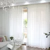 Super Soft Great Hand Feeling White Tulle Curtain för vardagsrumsdekoration Modern Veil Chiffon Solid Sheer Voile Kitchen 240111