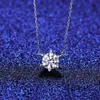 Minimalistisch Europees Design Mosan Diamond S Sier Pendant Fashion Women Super Sparkle Gemstone Exquisite Necklace Jewelry