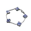 Bracelet Vanclef de luxe Classic Classic Four Leaf Clover Bracelet Designer Clover Fanjia New Starry Sky High Edition Four Leaf Grass V Gold Five Flower Bracelet Pete