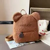 Sacs à dos en peluche porte-chats caisses maisons broderie personnalisée ours brodé portable voyage shopping joli sac à dos pour tout-petits Teddy Backpackvaiduryb