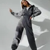 Women's Two Piece Pants Hoodie Jumpsuit Women Elegant Long Sleeve Warm Romper Female Overalls Zipper Pocket Playsuit Winter One Outfit