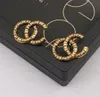 20style Einfacher 18K vergoldeter 925er Silber-Buchstaben-Ohrstecker, Luxus-Markendesigner, geometrisch, berühmte Frauen, runder Kristall-Strass-Perlenohrring, Hochzeitsfeier-Schmuck