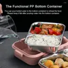 Dinnerware Bento Box 2 Compartments Stainless Steel Lunch With Portable Utensil Set Portion Control Container