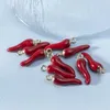 Подвески, 10 шт., эмалированный сплав красного перца чили, металлический золотой цвет, подвески с перцем для самостоятельного изготовления, серьги, браслет, ожерелье, ювелирные изделия