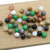 Beads 8/10/12mm 1pair Half Drilled Hole DIY For Earrings Round Ball Reiki Healing Natural Agates Opal Quartz Crystal Stone